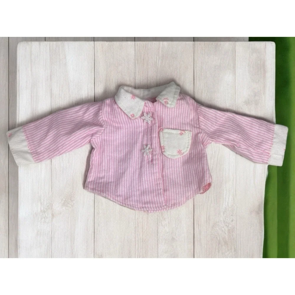Pink Pajama Set With Snow Flake Buttons And Pink Slippers‎ For 18